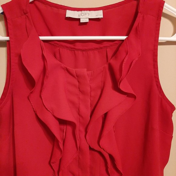 LOFT ruffle-front blouse - Picture 3 of 4